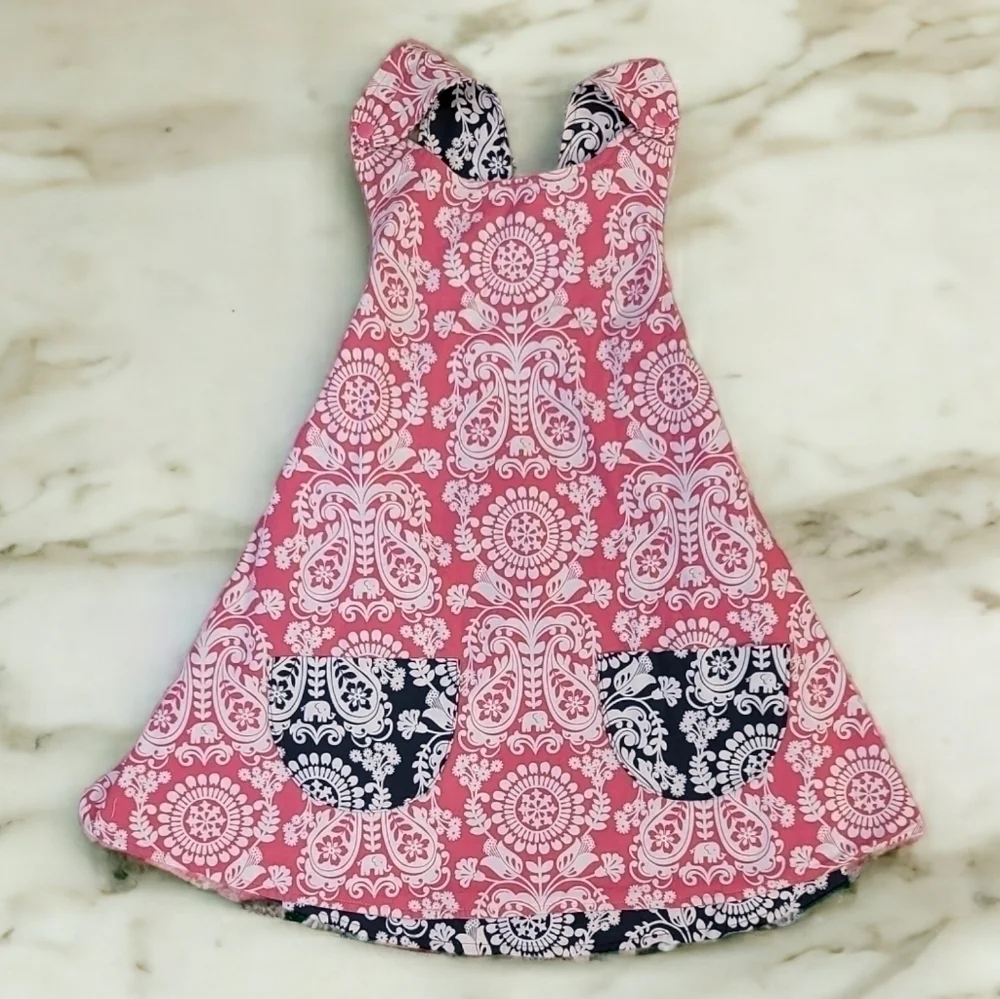 I Am Naturals Reversible Adj. Wrap Cotton Dress - Size Large 4-7 Years